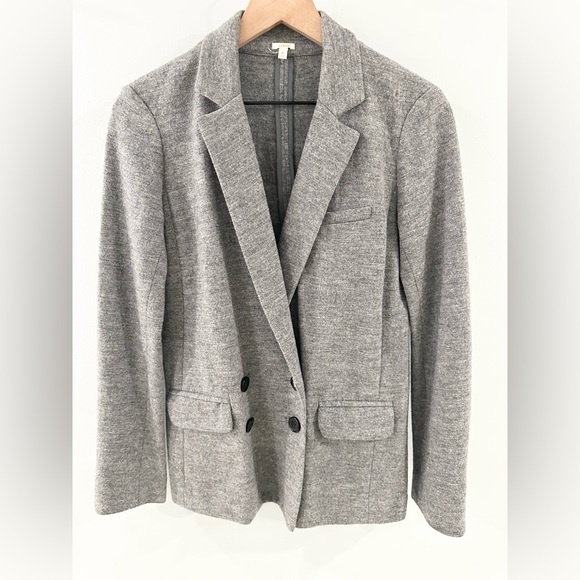 J. Crew Double Breasted Wool Pea Coat Gray Size 0 - Picture 4 of 6